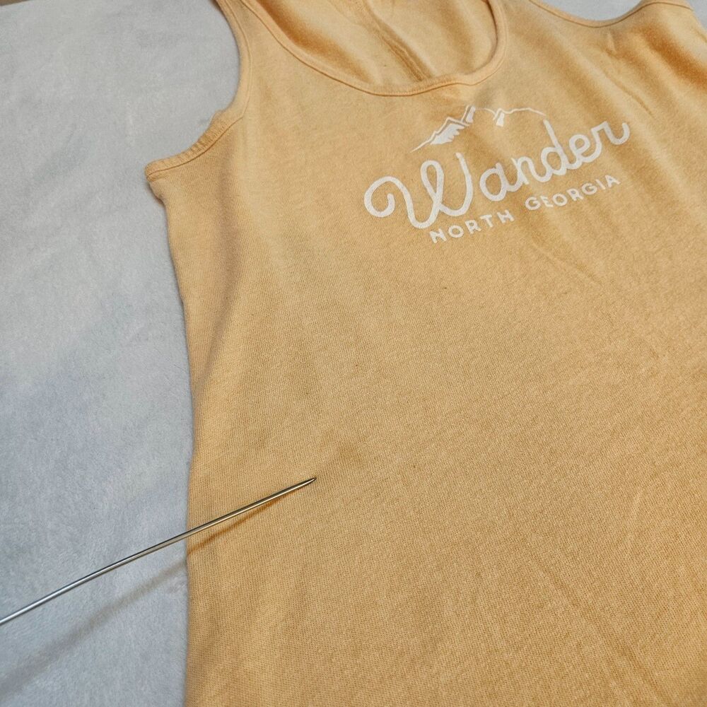 Wander North Georgia Tank Top Unisex Sz L Yellow Hiking Walking Outdoors - Picture 8 of 9